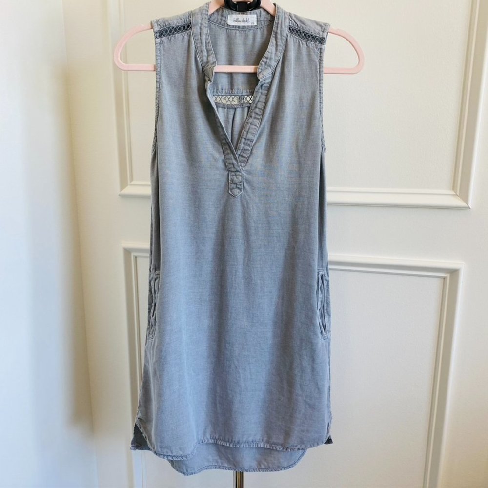 Bella Dahl A-Line Tank Dress - Gray Linen - Size XS